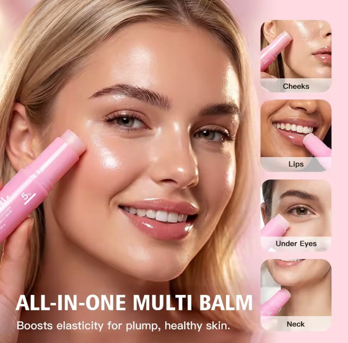 Medicube PDRN Pink Collagen Multi Balm – Korean Glass Skin Hydration & Anti-Aging Balm Stick